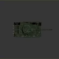 Detailed Green Military Tank Model With Camouflage Pattern And Long Barrel Tracks