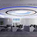 Command Hall of Modern Monitoring Room 3d model