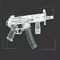 Black Tactical Submachine Gun With Magazine Grip And Compact Design 3d model