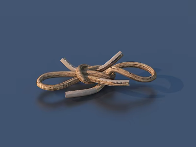 Brown And White Braided Rope Knot Lifestyle Product On Blue Background 3d model