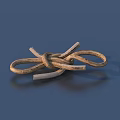 Brown And White Braided Rope Knot Lifestyle Product On Blue Background