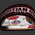 Christian Louboutin Women's High Heel Slippers With Floral Print And Strap Design