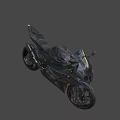 Black Sports Motorcycle With Sleek Design Alloy Wheels And Sporty Seat