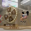 Fun Photo Check-in Spot Featuring Large Interactive Wheel And Cartoon Character For Kids