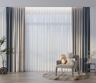 Modern Curtains 3d model