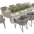 Modern Dining Table and Chair Combination Dining Table and Chair 3d model