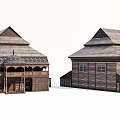 Traditional Rural Self Built House With Wooden Pitched Roof And Balcony