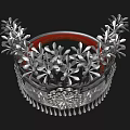 Exquisite Silver Crown Jewelry With Intricate Leaf And Floral Decorations And Tassels