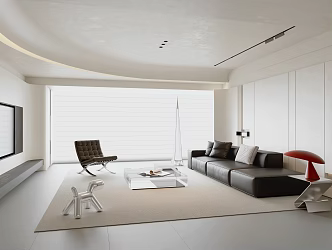 Modern Minimalist Living Room 3d model