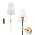 Modern Wall Lamps With Brass Finish And White Shade For Home Lighting Decor