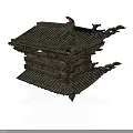 Traditional Chinese Ancient Multi Layered Building With Curved Eaves And Tile Roof Design