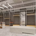 Stylish Clothing Store Interior Exterior With Mannequins Shelves And Modern Lighting