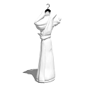 White Robe Hanging On Black Hanger Simple Design Comfortable Loungewear