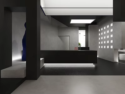 Modern Open Concept Kitchen Interior Design With Island Counter Cabinets And Lighting 3d model