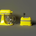 Yellow Stand Mixer And Toaster Modern Kitchen Appliances Design