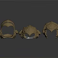 Intricate Character And Creature Armor Pieces With Metallic Detailed Design Elements