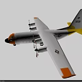 U.S. Air Force Passenger Plane Featuring Four Propellers White Orange And Yellow Tail Design