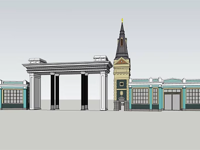 European-style gate 3d model