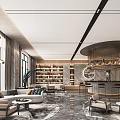 Modern Reception Area Sales Office Negotiation Area Negotiation Table and Chair Sofa Sand Table Chandelier Hall Lobby 3d model