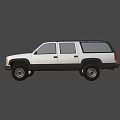 Classic Silver SUV Car With Roof Rack And Four Doors Design