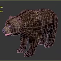 Realistic Brown Bear With Thick Fur Standing In Natural Posture 3d model