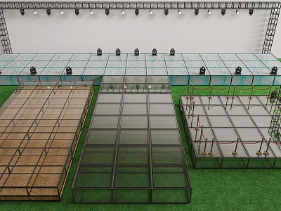 Modern glass stage glass platform steel structure 3d model