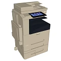 Modern Beige Multifunction Office Printer With Touchscreen Display And Print Copy Scan Features