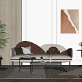 Modern sofa coffee table combination 3d model