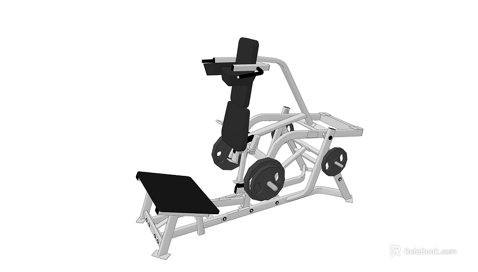 Professional Strength Training Sports Equipment With Adjustable Seat And Weight Plates 3d model 