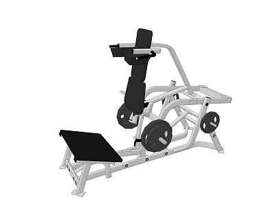 Professional Strength Training Sports Equipment With Adjustable Seat And Weight Plates 3d model