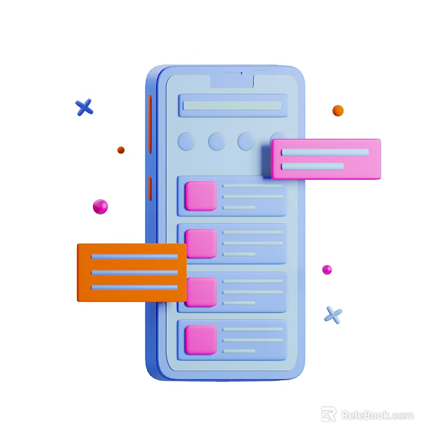 Smart Machine Smartphone Design Featuring Colorful Chat Bubbles And Decorative Interface Elements 3d model 