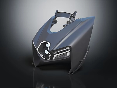 Modern Black Streamlined Equipment Housing For Vehicle With Structural Components 3d model