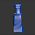 Elegant Stylish Blue Sleeveless Dress With Textured Fabric And Front Pockets
