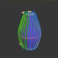 Modern Bamboo Woven Vase With Blue Inner Layer For Daily Life Use