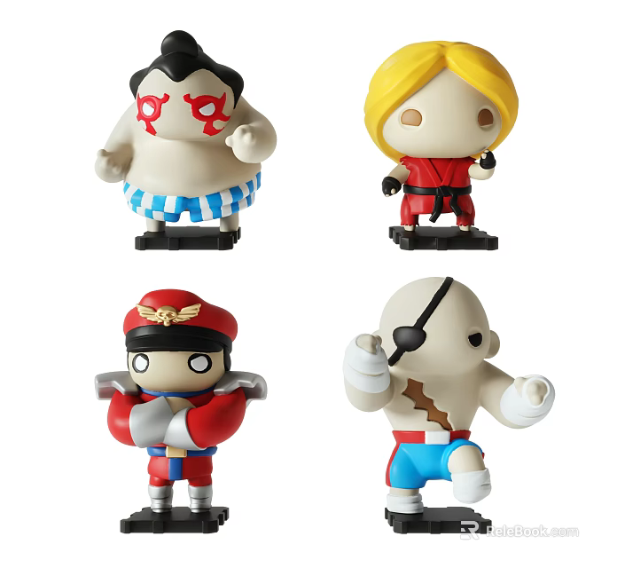 Collectible Cartoon Character Dolls Featuring Various Colorful Outfits And Different Poses 3d model 