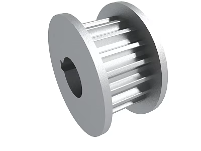 Metal Toothed Pulley With Central Hole And Aluminum Construction For Mechanical Parts 3d model