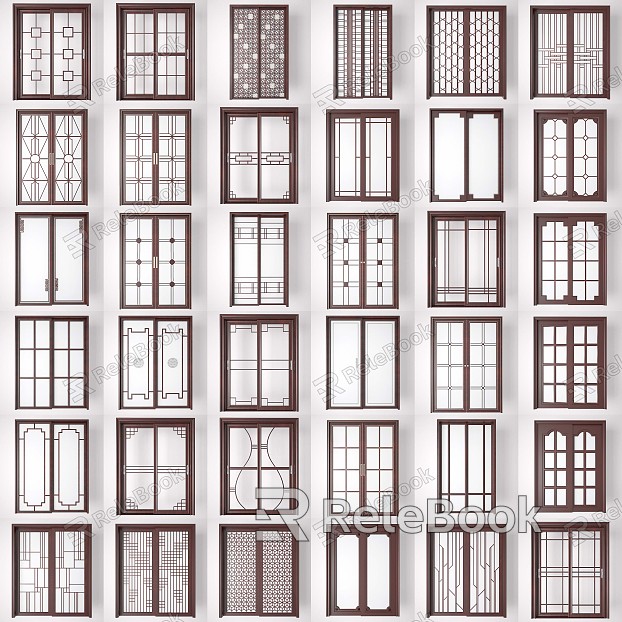 New Chinese-style sliding door model