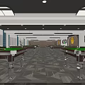 Spacious Billiard Room With Multiple Tables Ceiling Lights Wall Art And Patterned Floor
