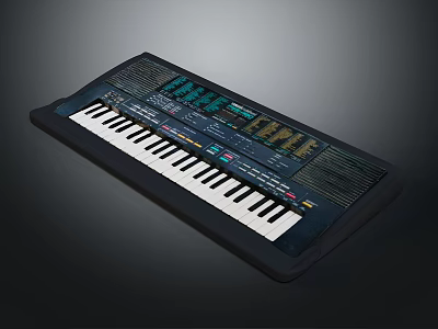 Home Use Electronic Keyboard With Black White Keys Control Panel Buttons And Display Screen 3d model