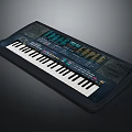 Home Use Electronic Keyboard With Black White Keys Control Panel Buttons And Display Screen 3d model