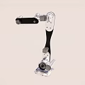Industrial Mechanical Arm Equipment With Black Component And Silver Joints Mounting Base