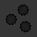 Decorative Black And Clear Ceramic Vessels With Embossed Circular Patterns