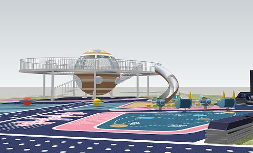 Modern children's play area 3d model