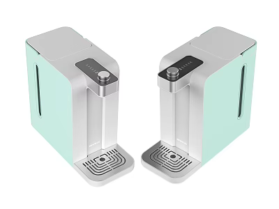 Two Light Green And Silver Modern Water Dispensers With Stylish Control Panel For Daily Use 3d model