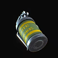 Smoke Grenade Weapon With Yellow Green Cylinder Body Metal Pin And Handle