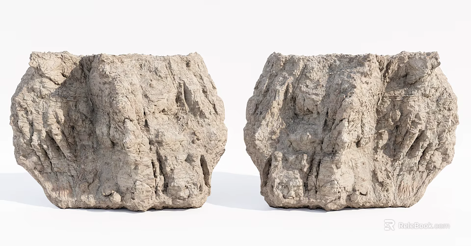Natural Stone And Wood Materials With Rough Textures For Home Decor 3d model 
