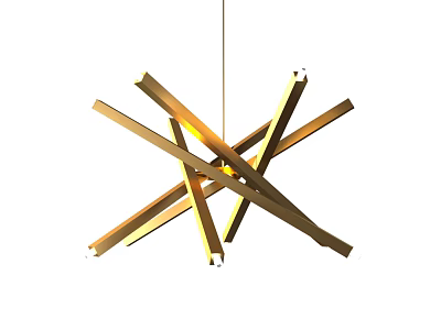 Modern Golden Cross Bar Metal Chandelier Ceiling Pendant Lighting Design 3d model
