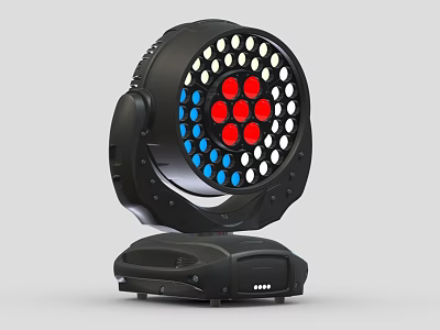 Professional Black LED Downlight Spotlight with Red Blue Bulbs and Moving Head Stage Lighting 3d model