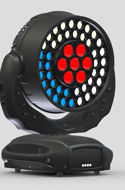 Professional Black LED Downlight Spotlight with Red Blue Bulbs and Moving Head Stage Lighting 3d model