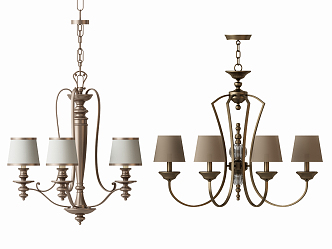 European-style chandelier combination 3d model